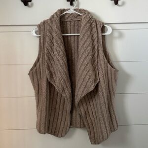 SHEIN Brown Textured Open Front Vest, Women’s L